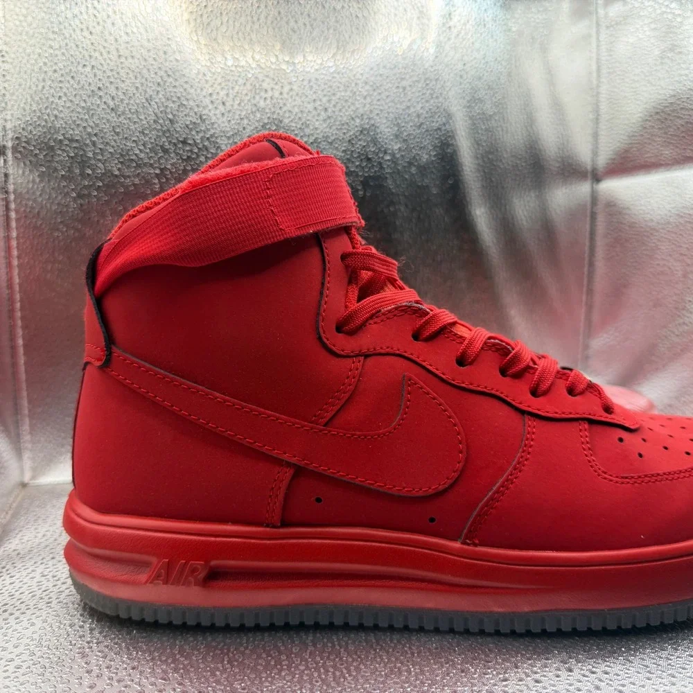 Size 10 Nike Lunar Force 1 High Mens Red Like New 705436-600 Sneaker